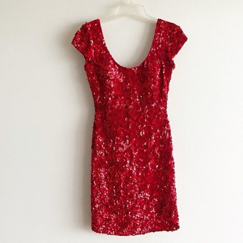 Scala Red Sequin Mini Dress